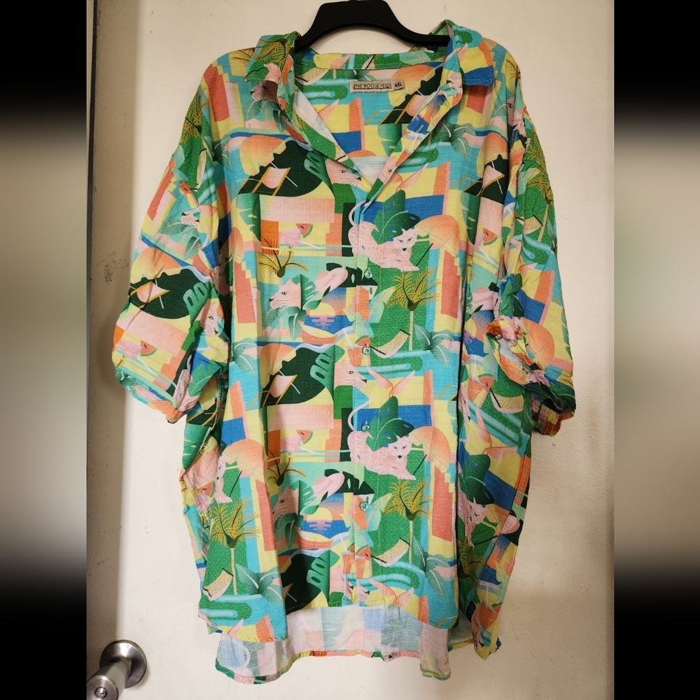 The RSVLTS Big Cat Cabana Bamboo Short Sleeve Shirt